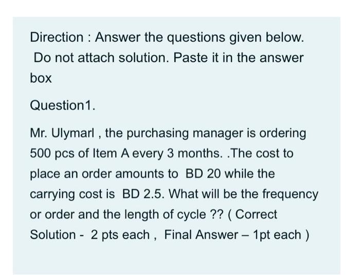 Direction : Answer the questions given below. Do