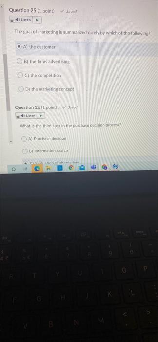 Soved Question 25 (1 point Listen The goal of