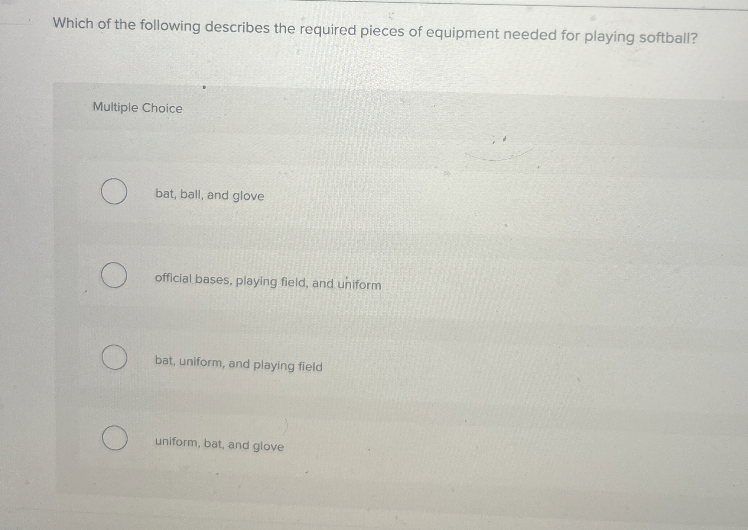 Which of the following describes the required