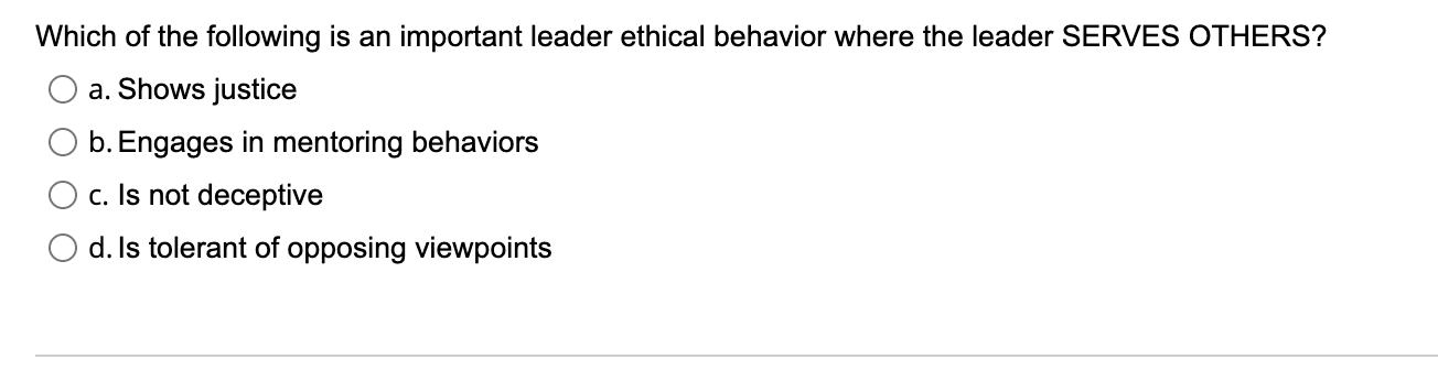 Which of the following is an important leader