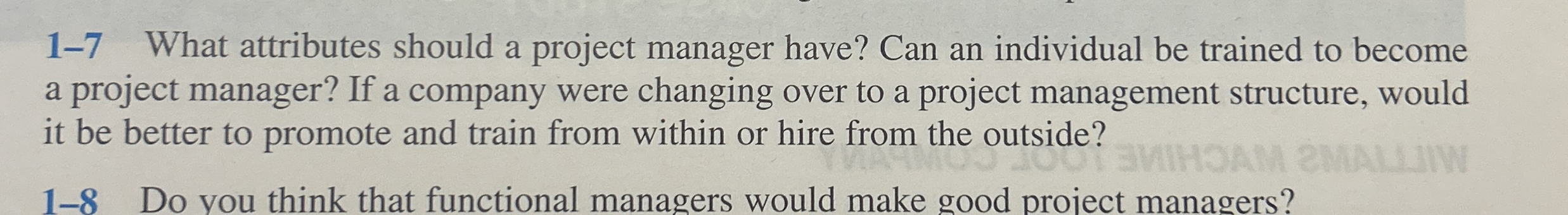 1 - 7 What attributes should a project manager