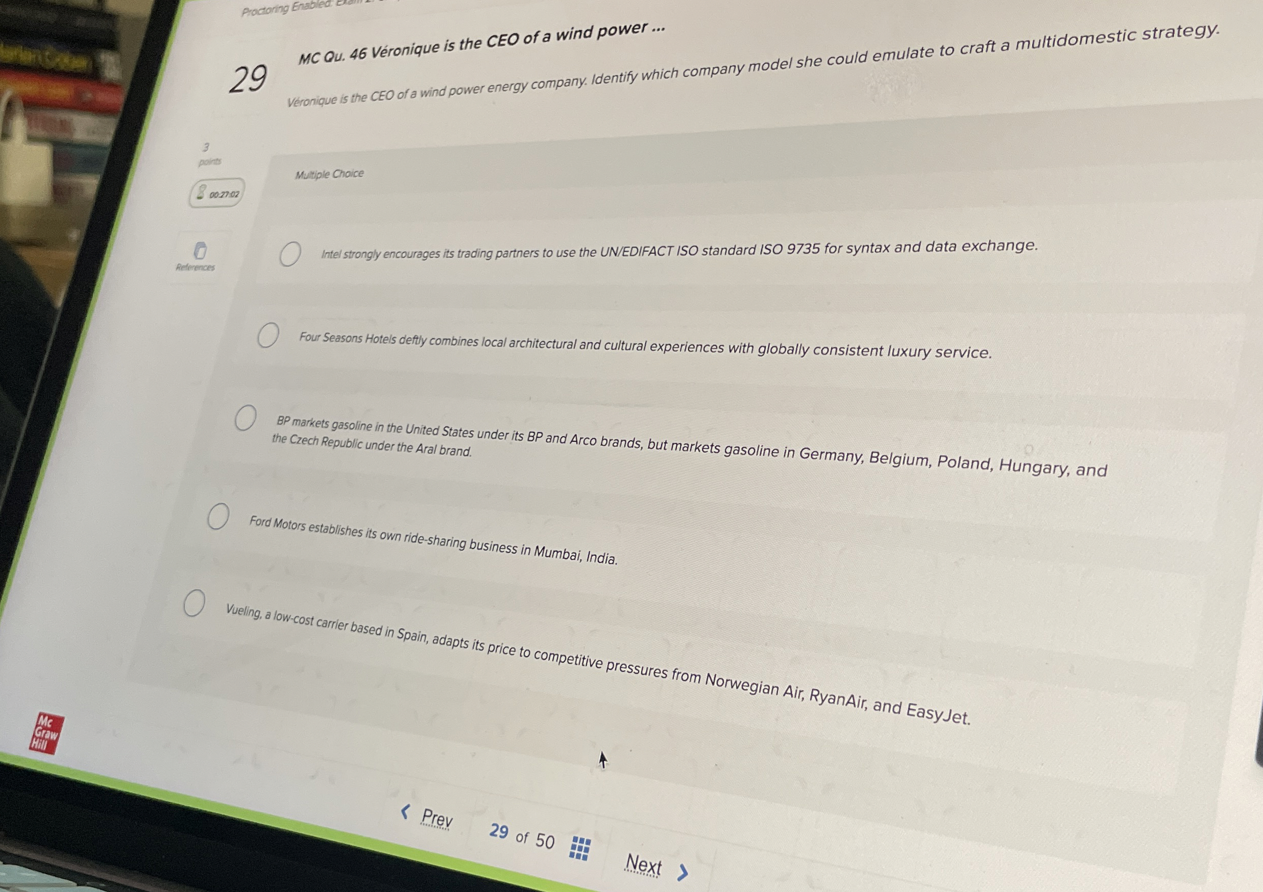 2 9 MC Qu . 4 6 V ronique is the CEO of a wind