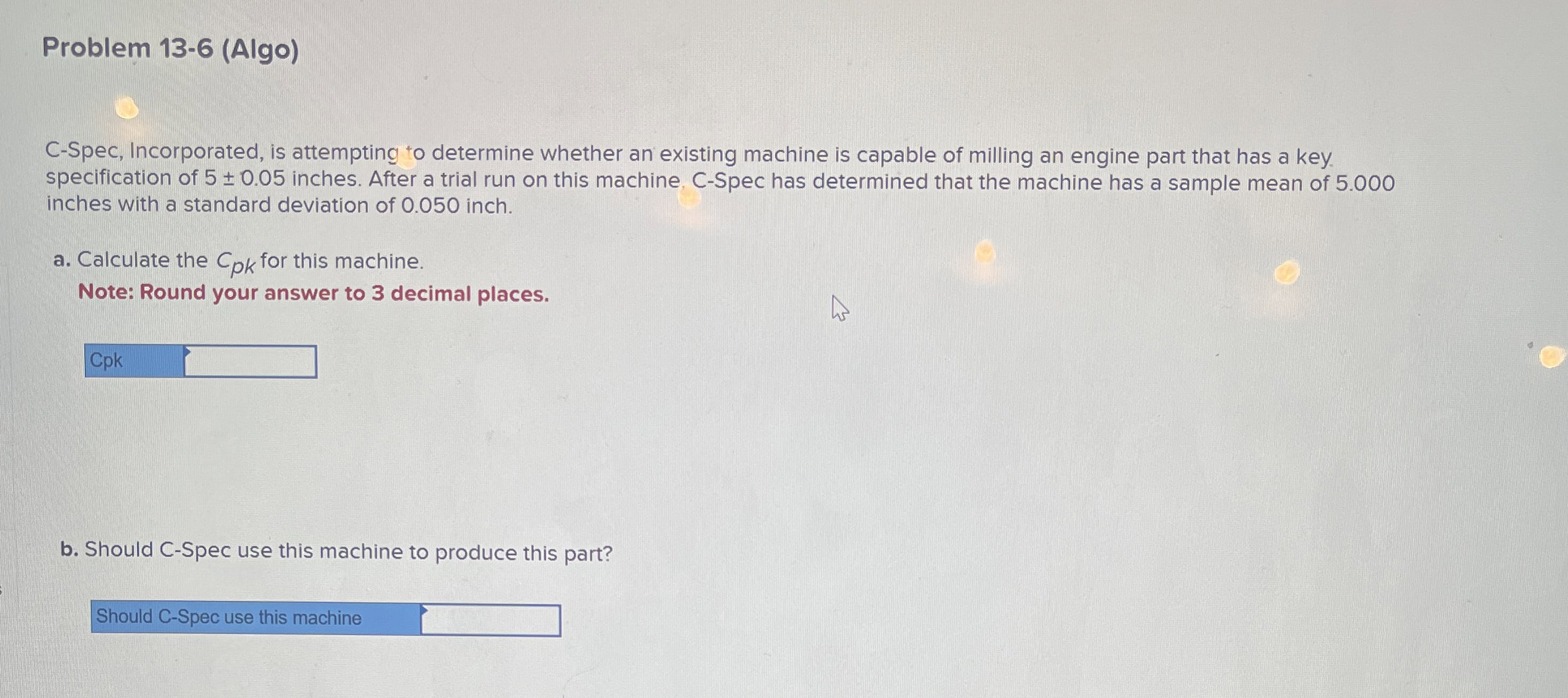 Problem 1 3 - 6 ( Algo ) C - Spec, Incorporated,