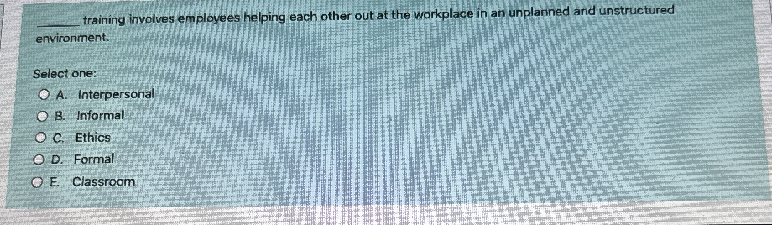 training involves employees helping each other