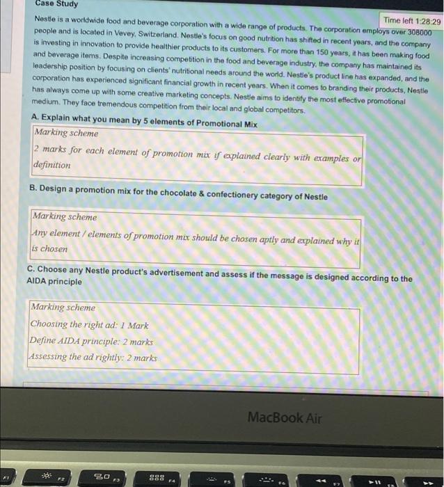 Case Study Time left 1.28 29 Nestle is a