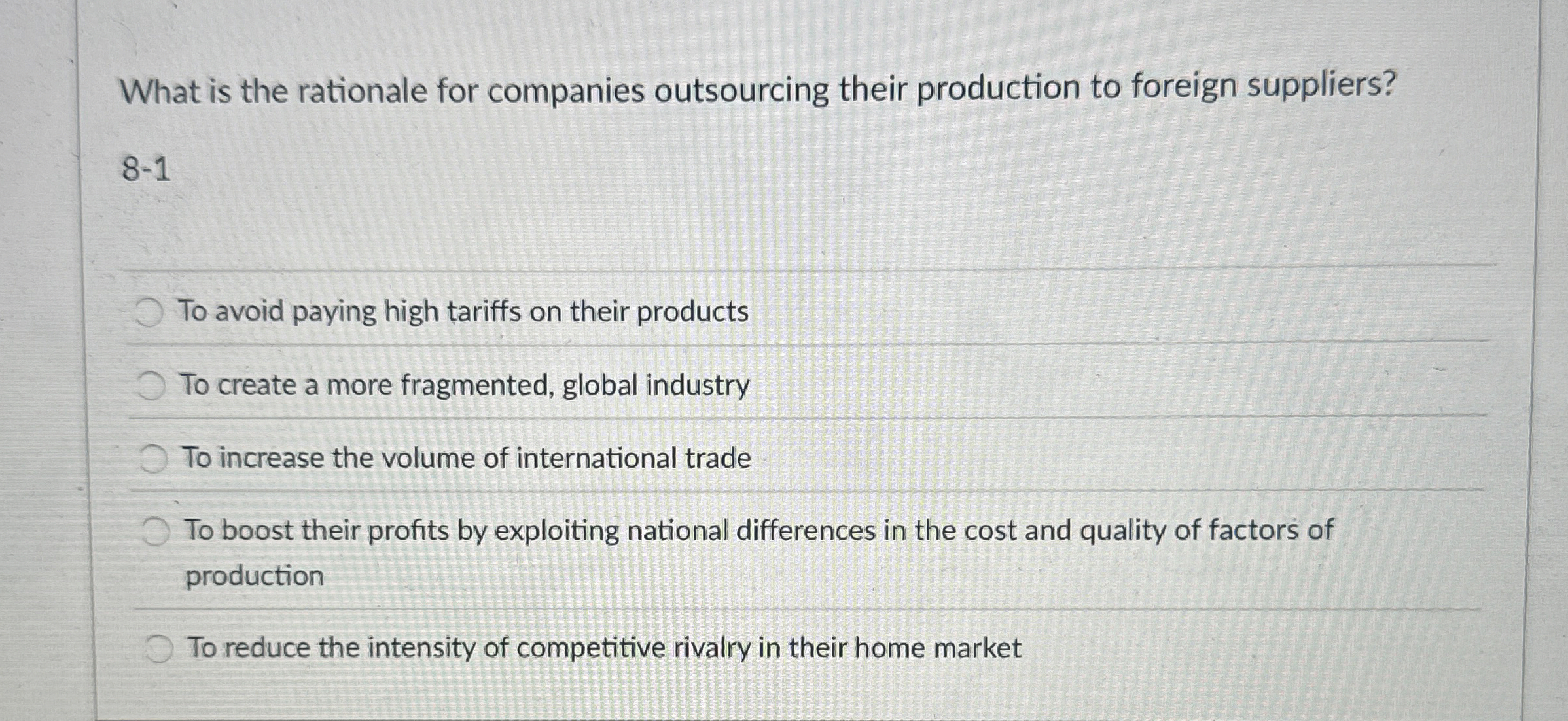 What is the rationale for companies outsourcing