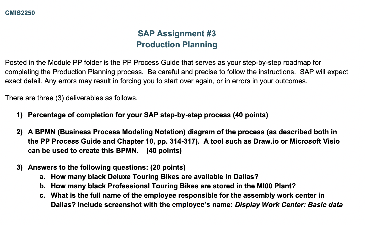 Production Planning Posted in the Module PP