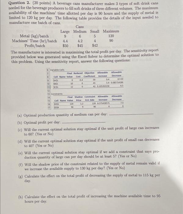 please show work and answers for all. will