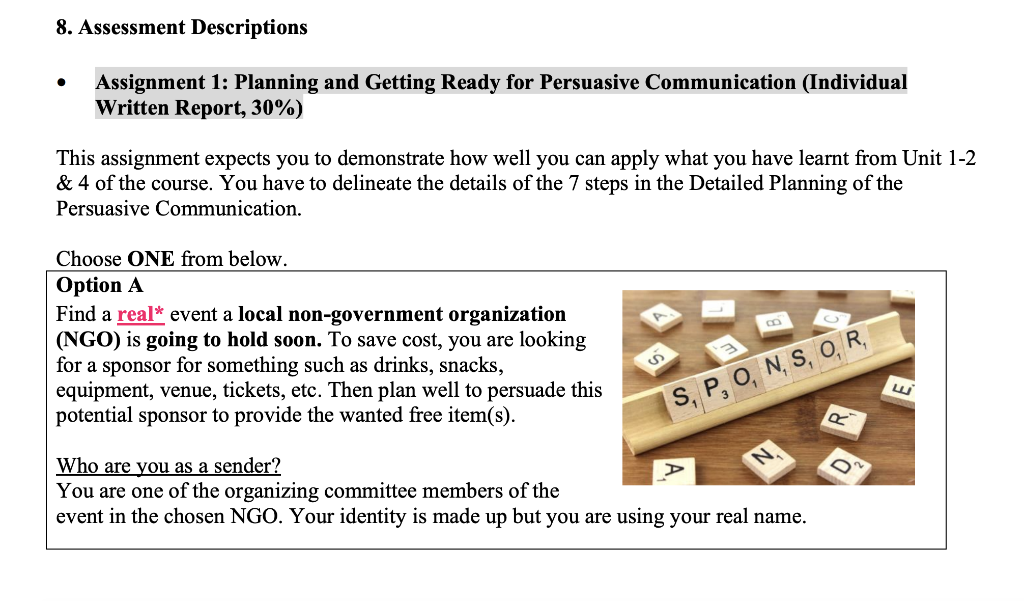 The first photo is the Assignment, The second