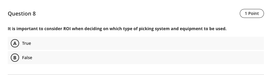 Question 8 1 Point It is important to consider