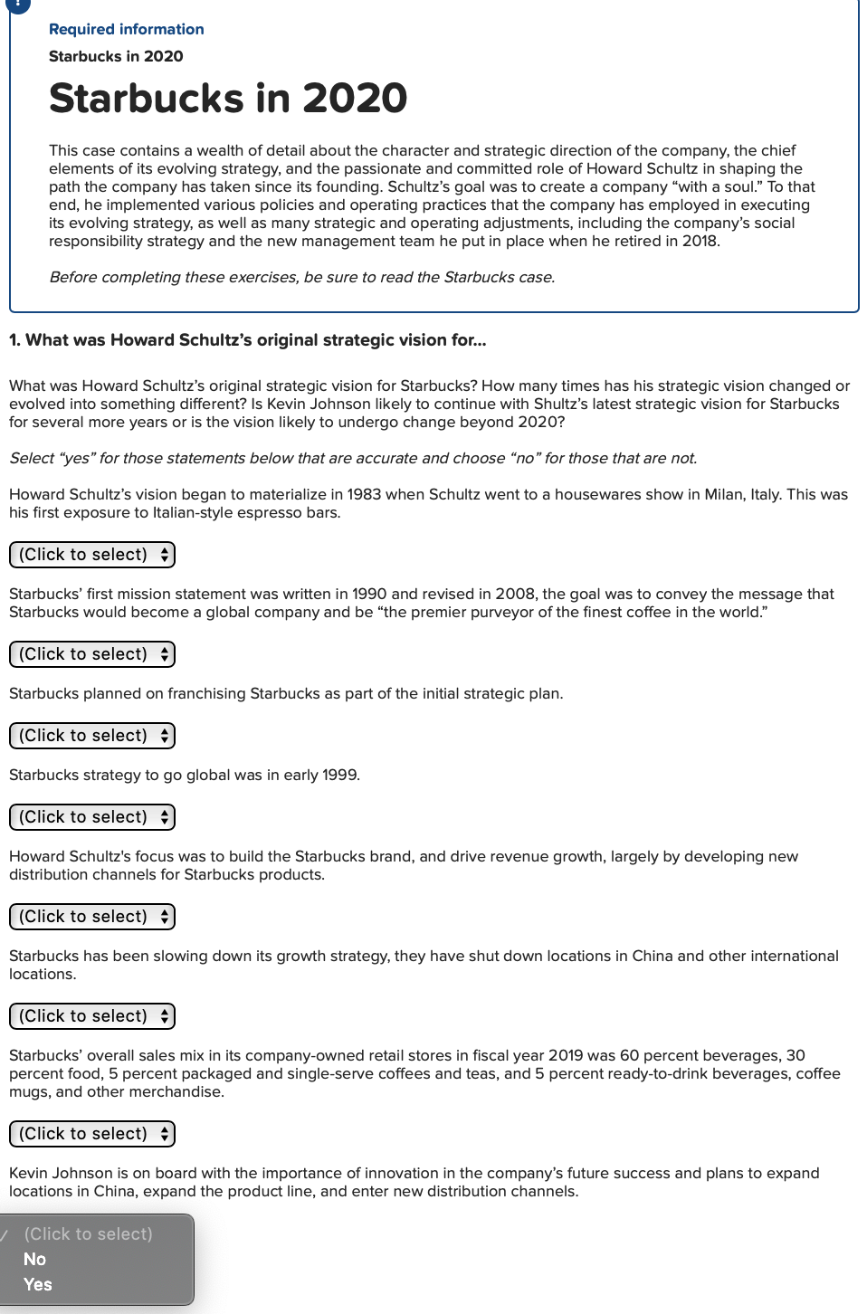THW DROP DOWNS ARE "YES OR NO" These are "YES OR