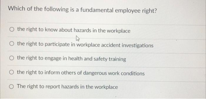 Which of the following is a fundamental employee