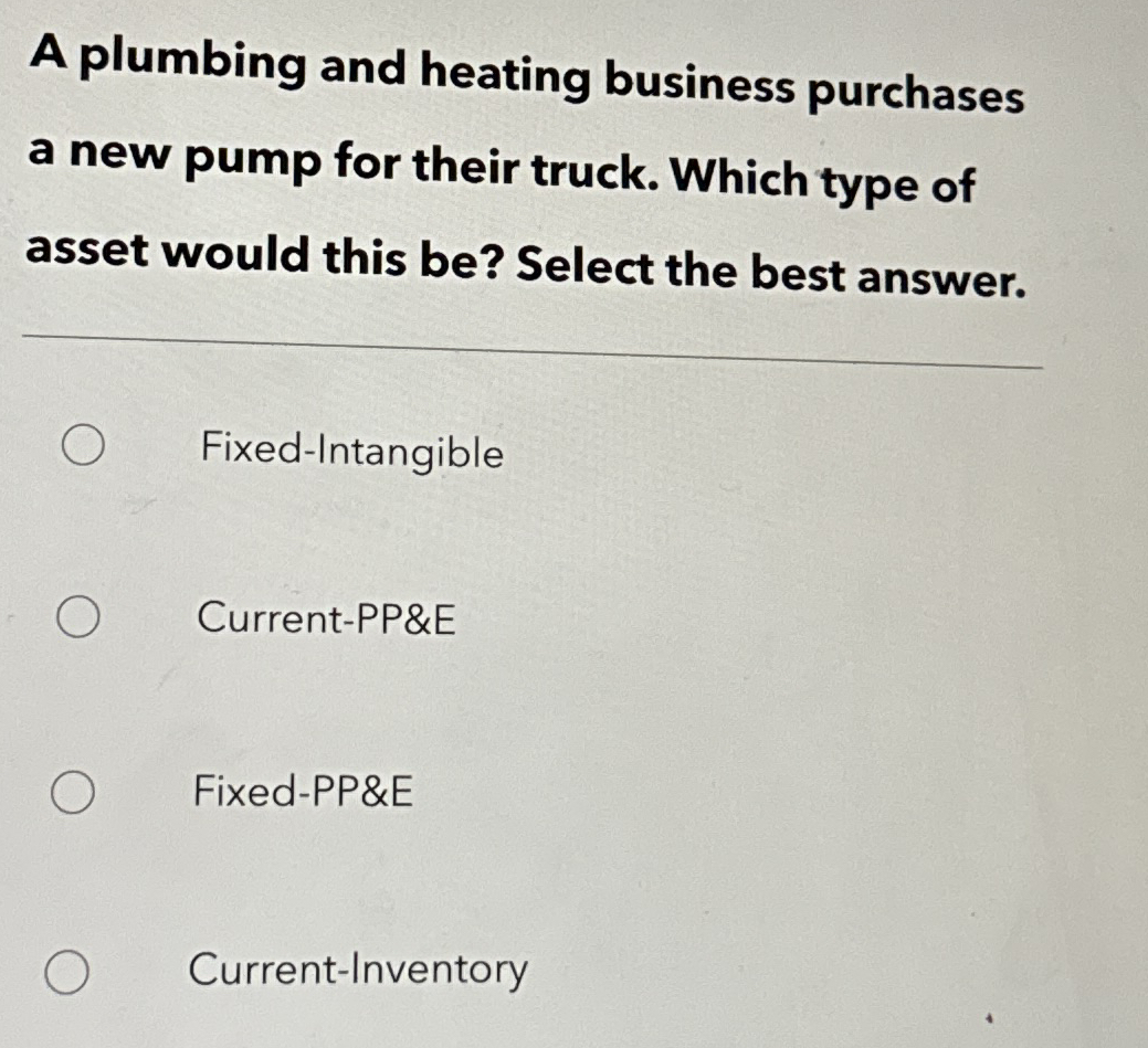 A plumbing and heating business purchases a new