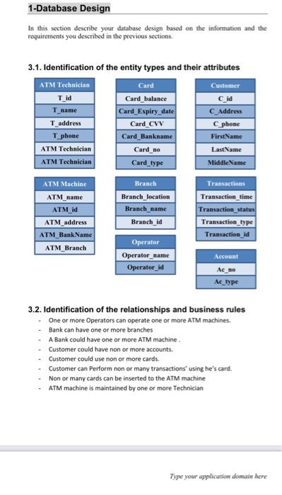 write a report about this 1-Database Design In