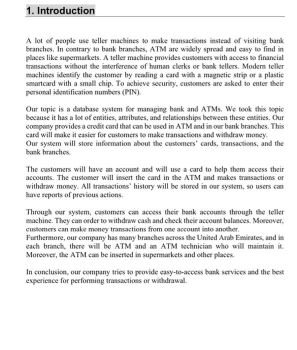 write a report about this 1-Database Design In