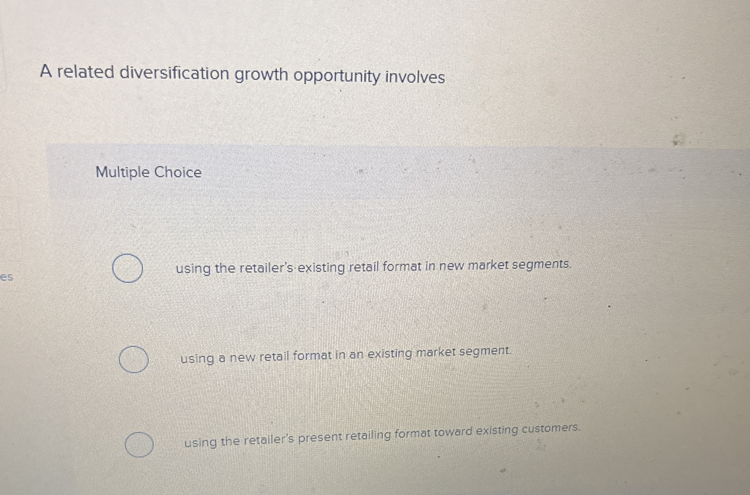 A related diversification growth opportunity