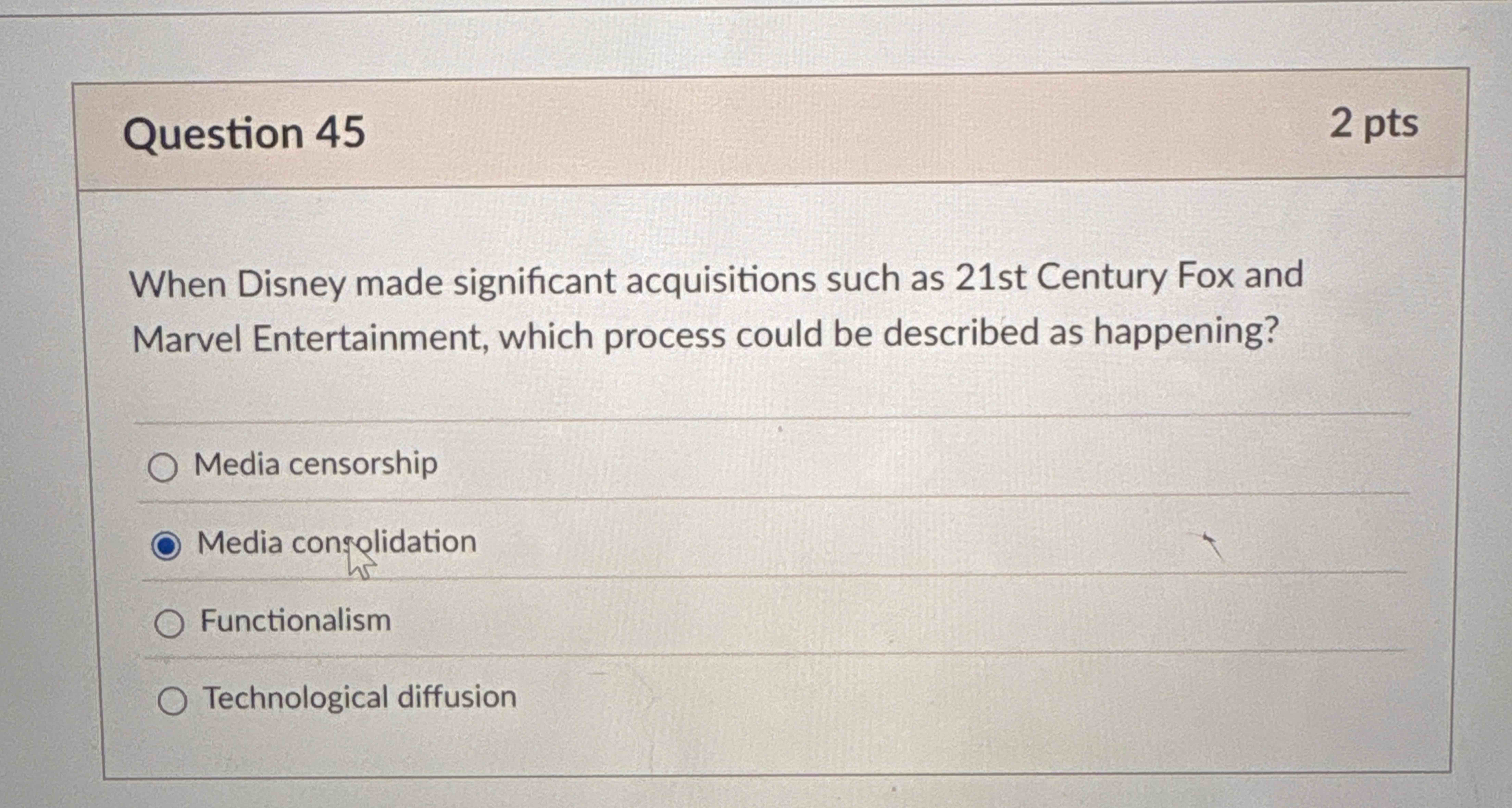 Question 4 5 When Disney made significant