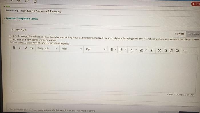 3 Marketing Question WEB Remaining Time: 1 hour,