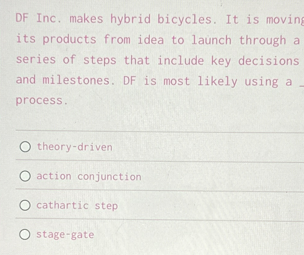 DF Inc. makes hybrid bicycles. It is movin its