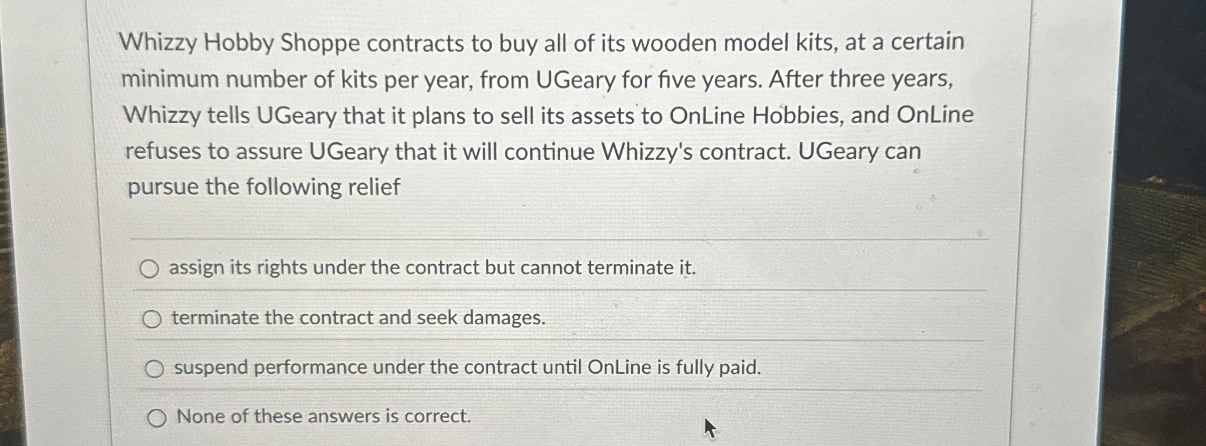 Whizzy Hobby Shoppe contracts to buy all of its