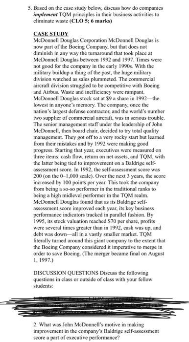 5. Based on the case study below, discuss how do