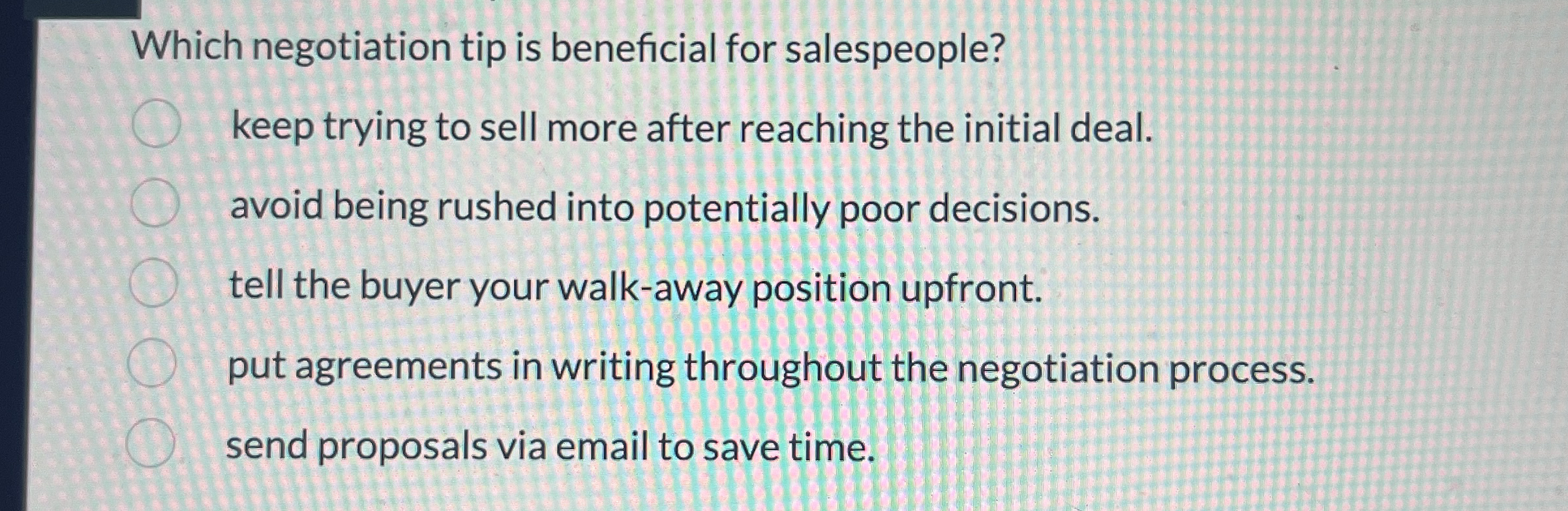 Which negotiation tip is beneficial for