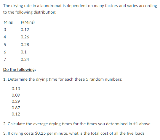 The drying rate in a laundromat is dependent on