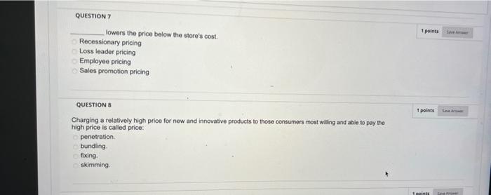 QUESTION 1 1 points measures consumers'