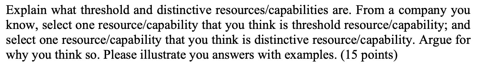 Explain what threshold and distinctive