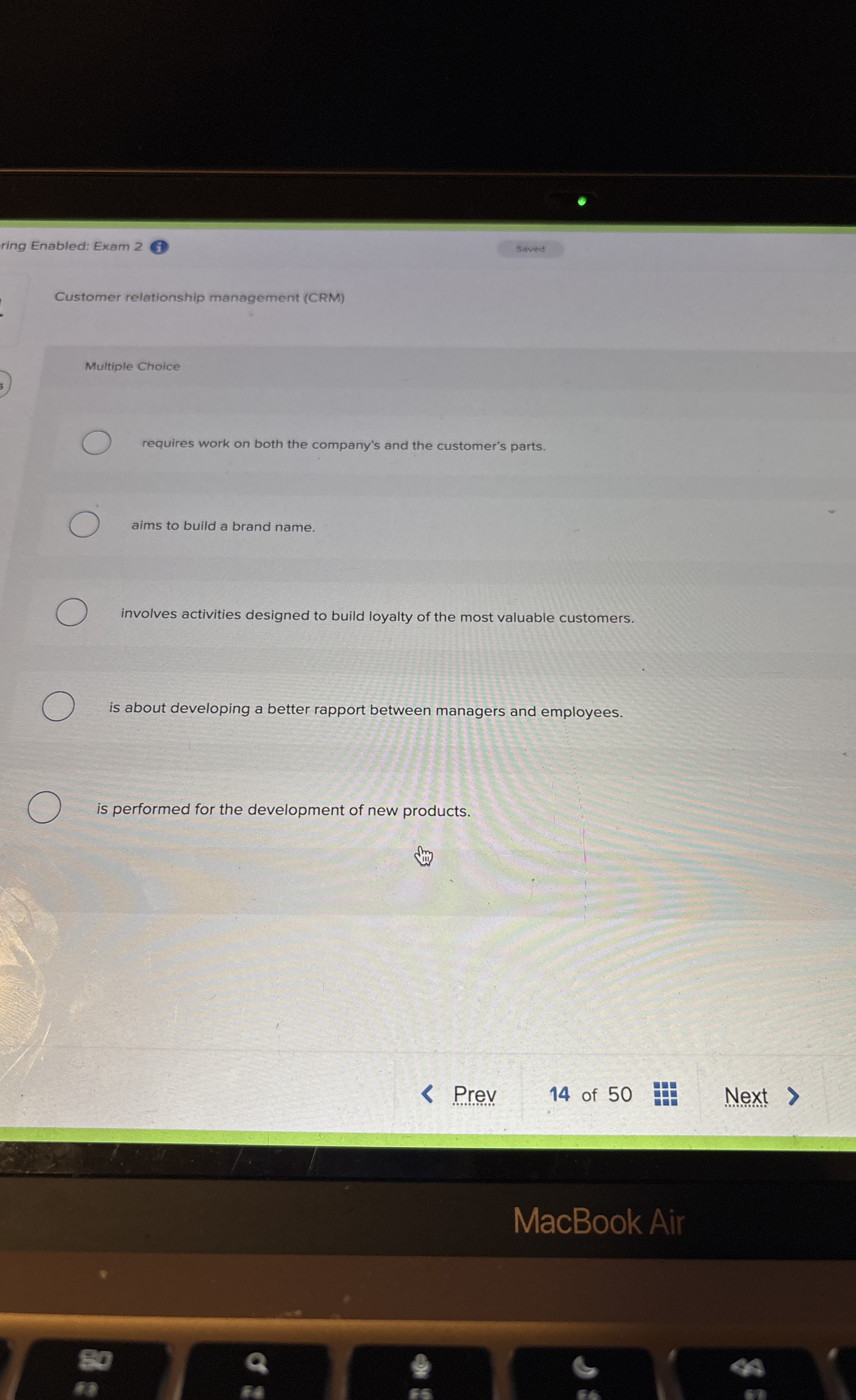 ring Enabled: Exam 2 ( 1 ) Customer relationship
