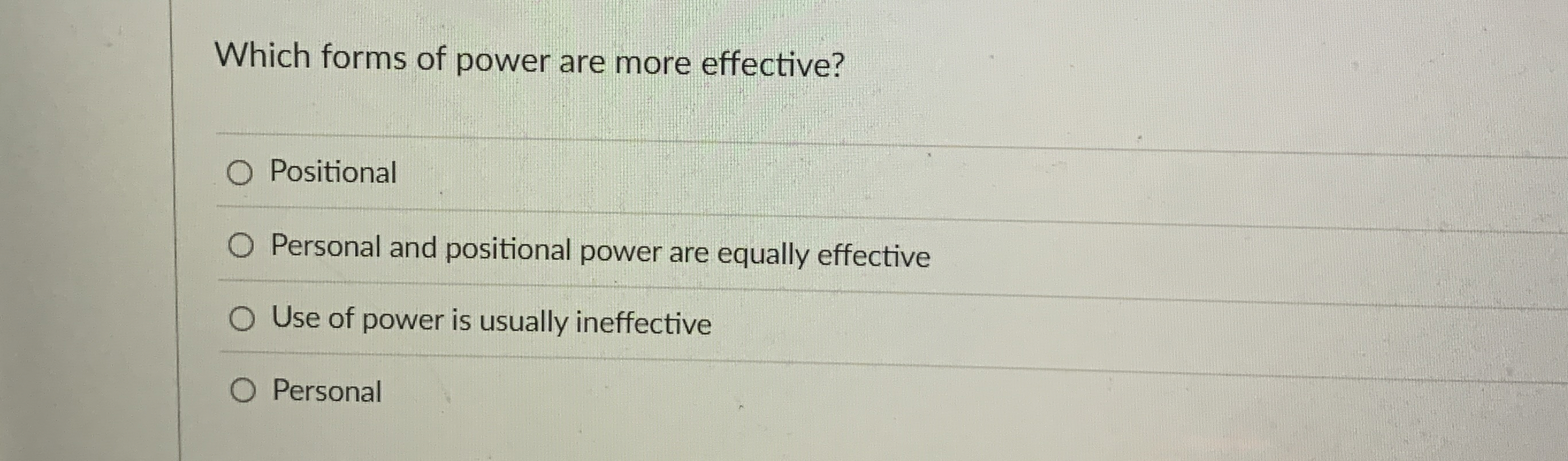Which forms of power are more effective?