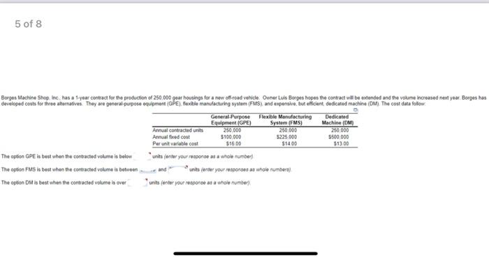 5 of 8 Borges Machine Shop, Inc. has a 1-year