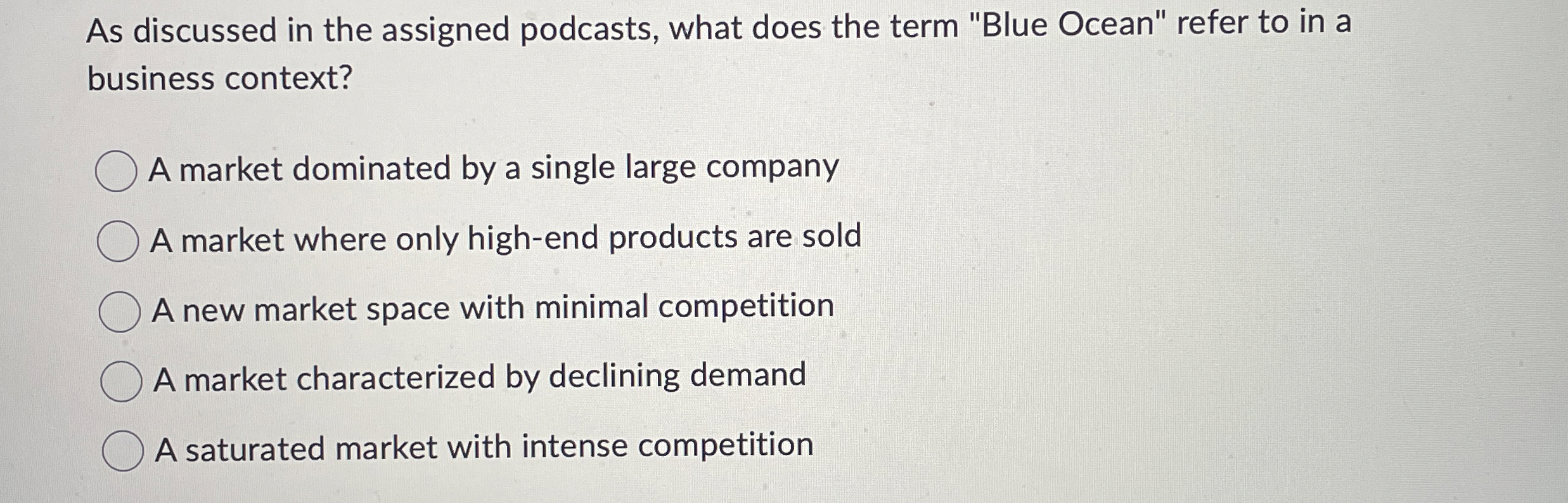 As discussed in the assigned podcasts, what does