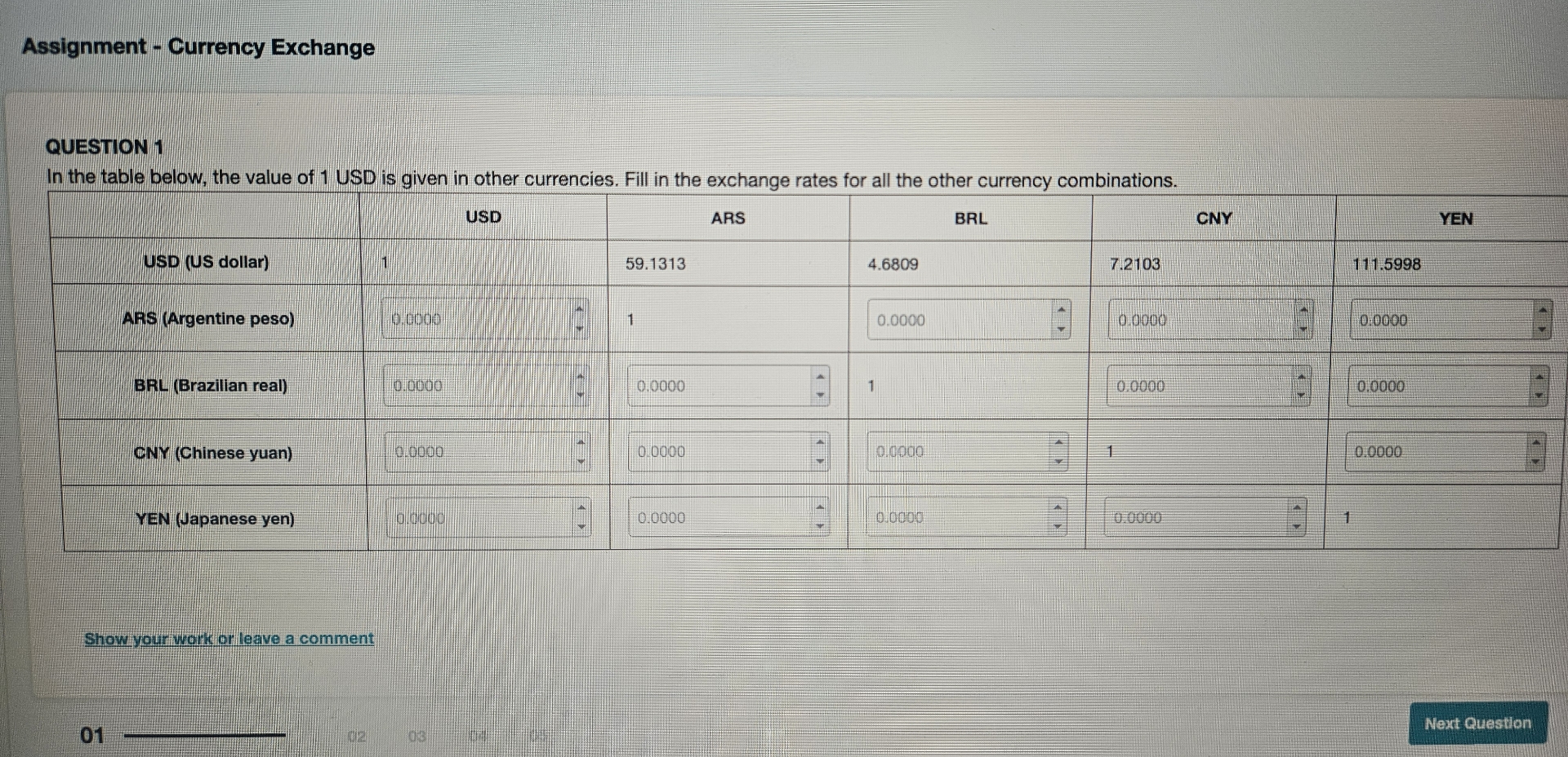 Assignment - Currency Exchange QUESTION 1 In the
