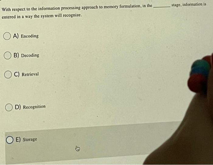 stage, information is With respect to the