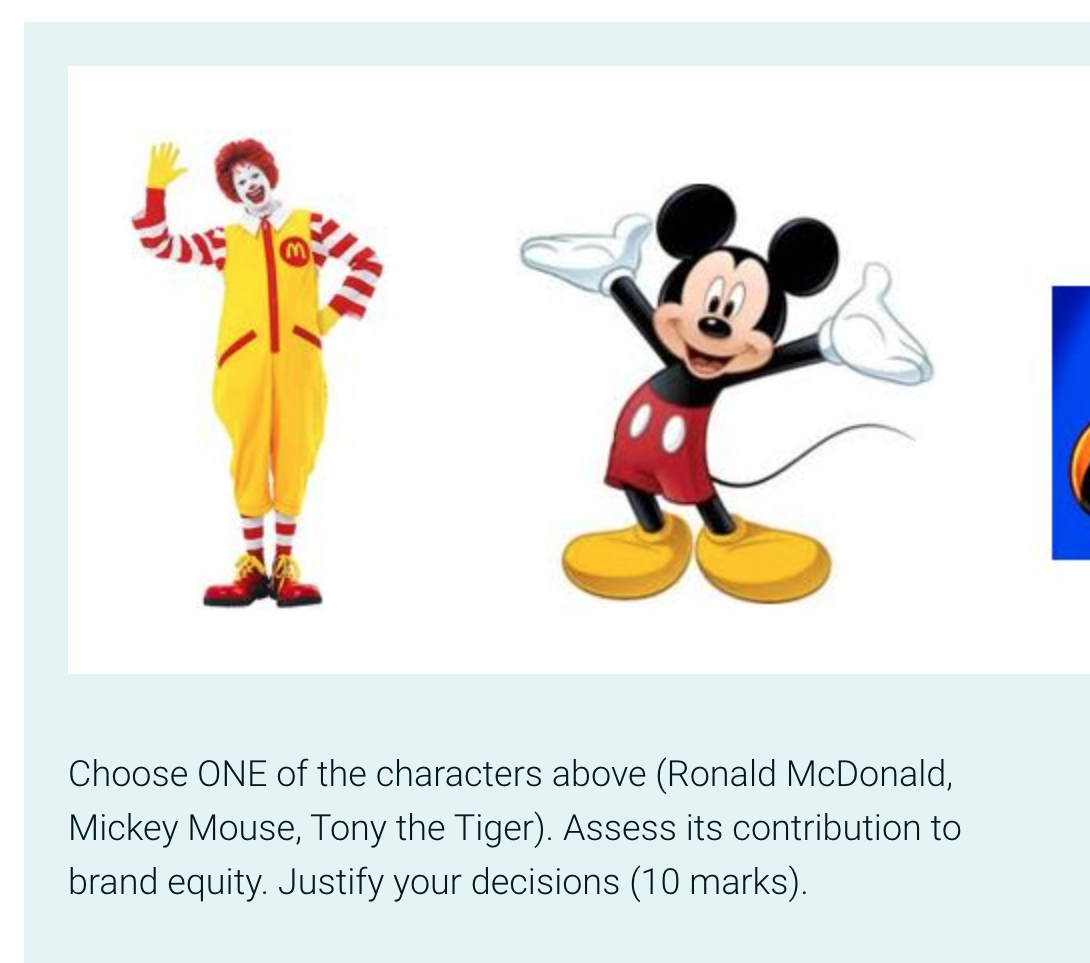 Choose ONE of the characters above (Ronald