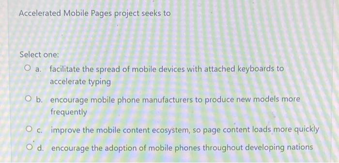 Accelerated Mobile Pages project seeks to Select