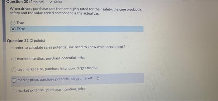 Question 30 (2 points) Saved When drivers