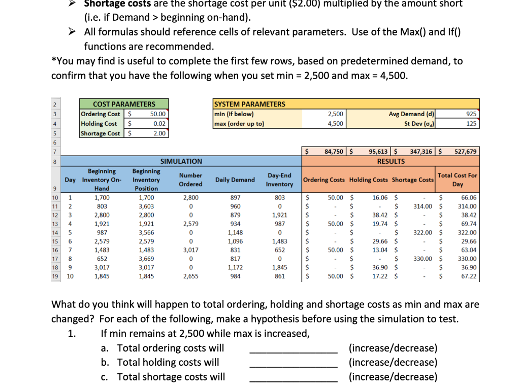 Using lab 7 with a two-day lead time (all
