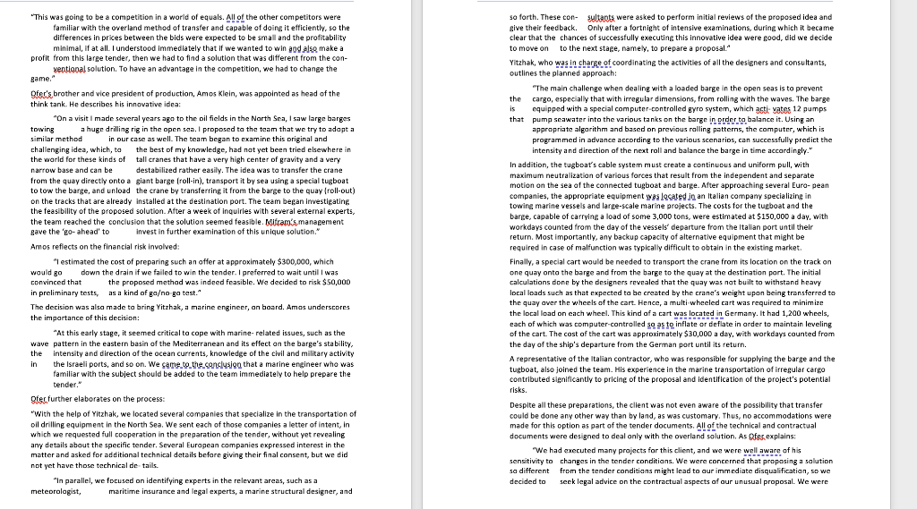 PLEASE ONLY WRITE REPORT ON THESE 2 PARTS FOR 1