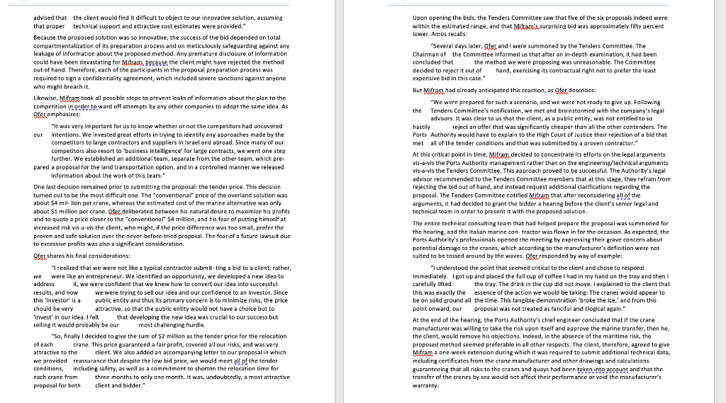 PLEASE ONLY WRITE REPORT ON THESE 2 PARTS FOR 1