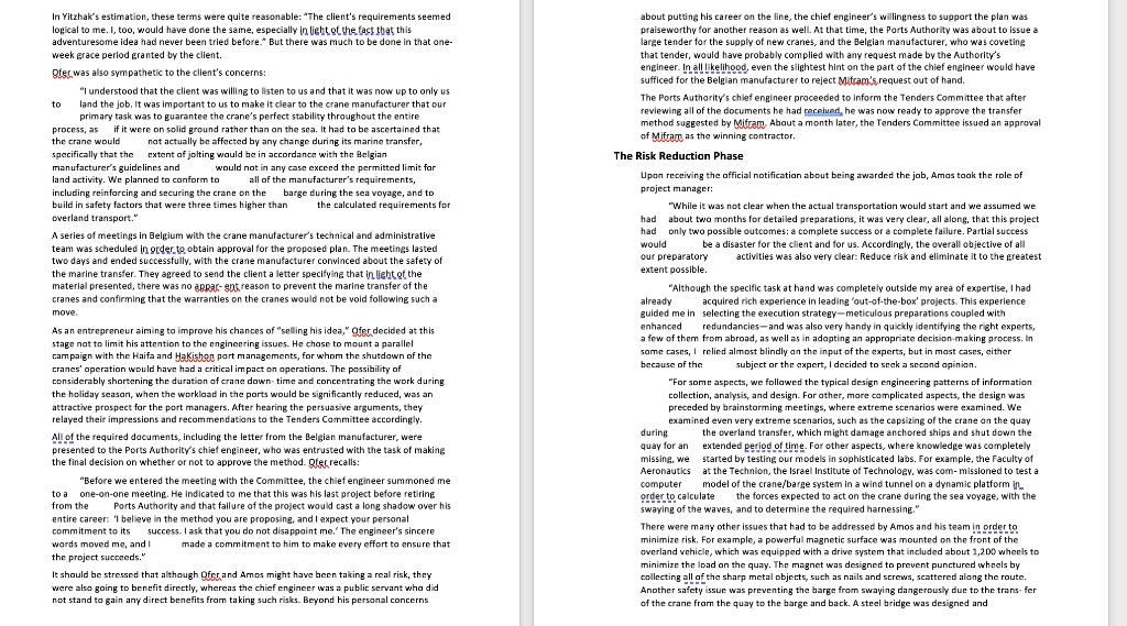 PLEASE ONLY WRITE REPORT ON THESE 2 PARTS FOR 1
