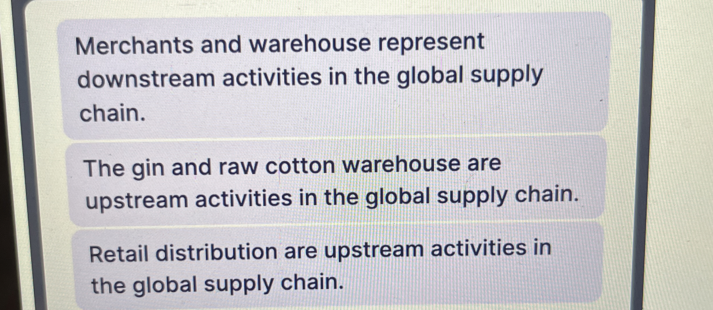 Merchants and warehouse represent downstream