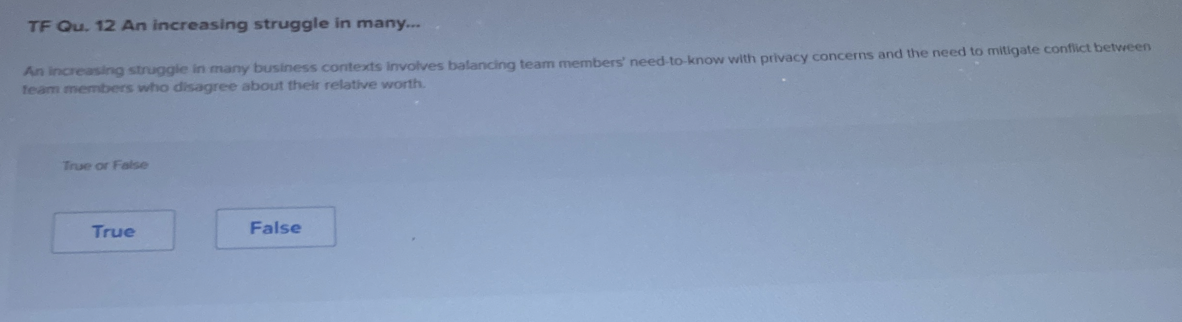 TF Qu . 1 2 An increasing struggle in many... An