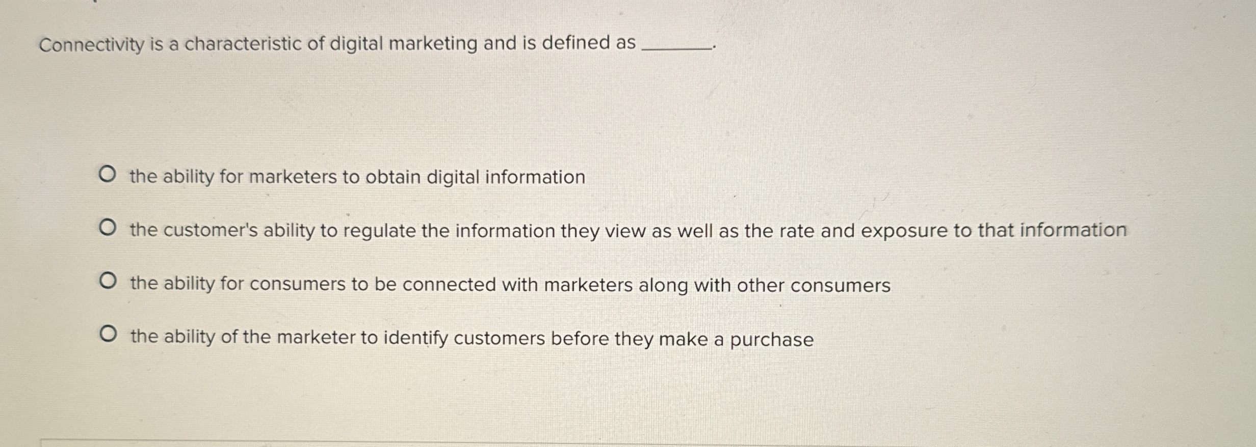 Connectivity is a characteristic of digital