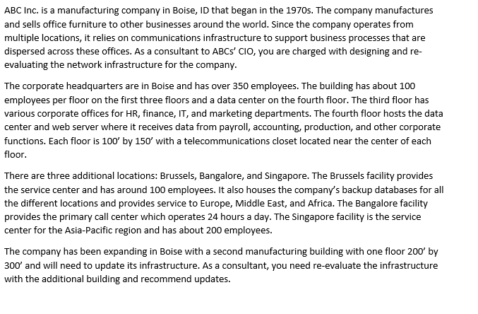 Please answer all questions ABC Inc. is a