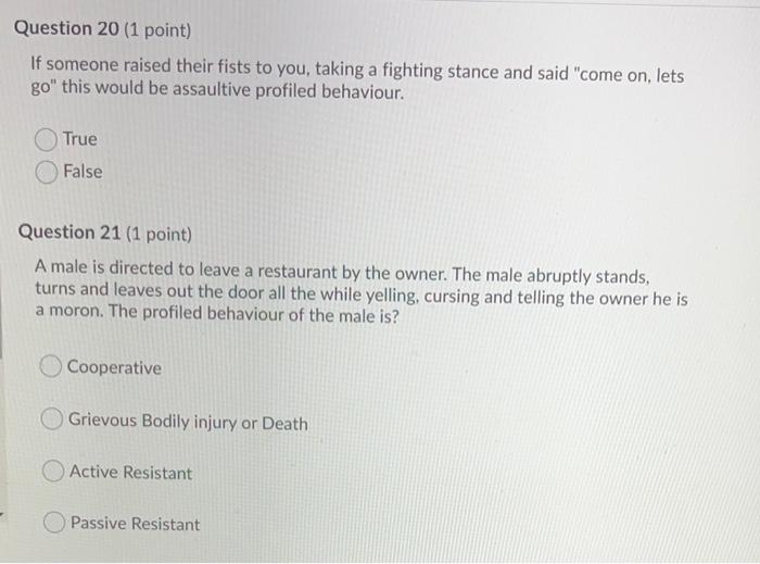 Question 20 (1 point) If someone raised their