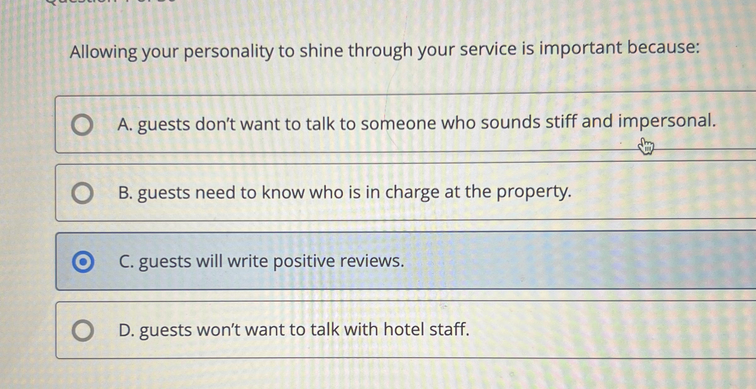 Allowing your personality to shine through your