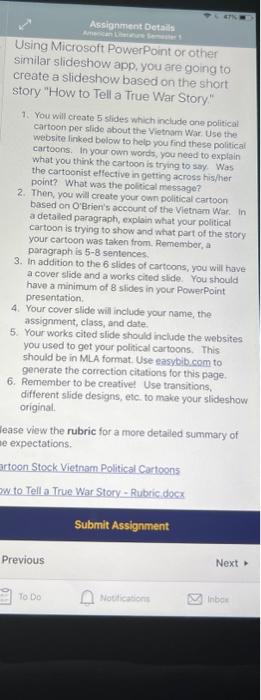 Assignment Details Using Microsoft PowerPoint or