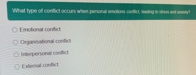 What type of conflict occurs when personal
